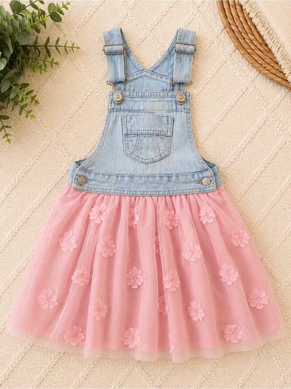 Jordache Light Blue Denim Bib size 4/5